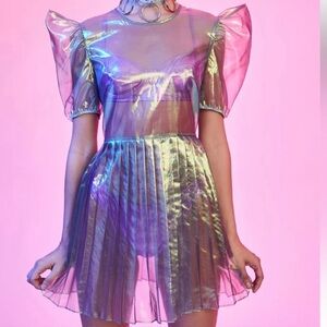 Dolls Kill Current Mood Holographic Dress w tags🖤
